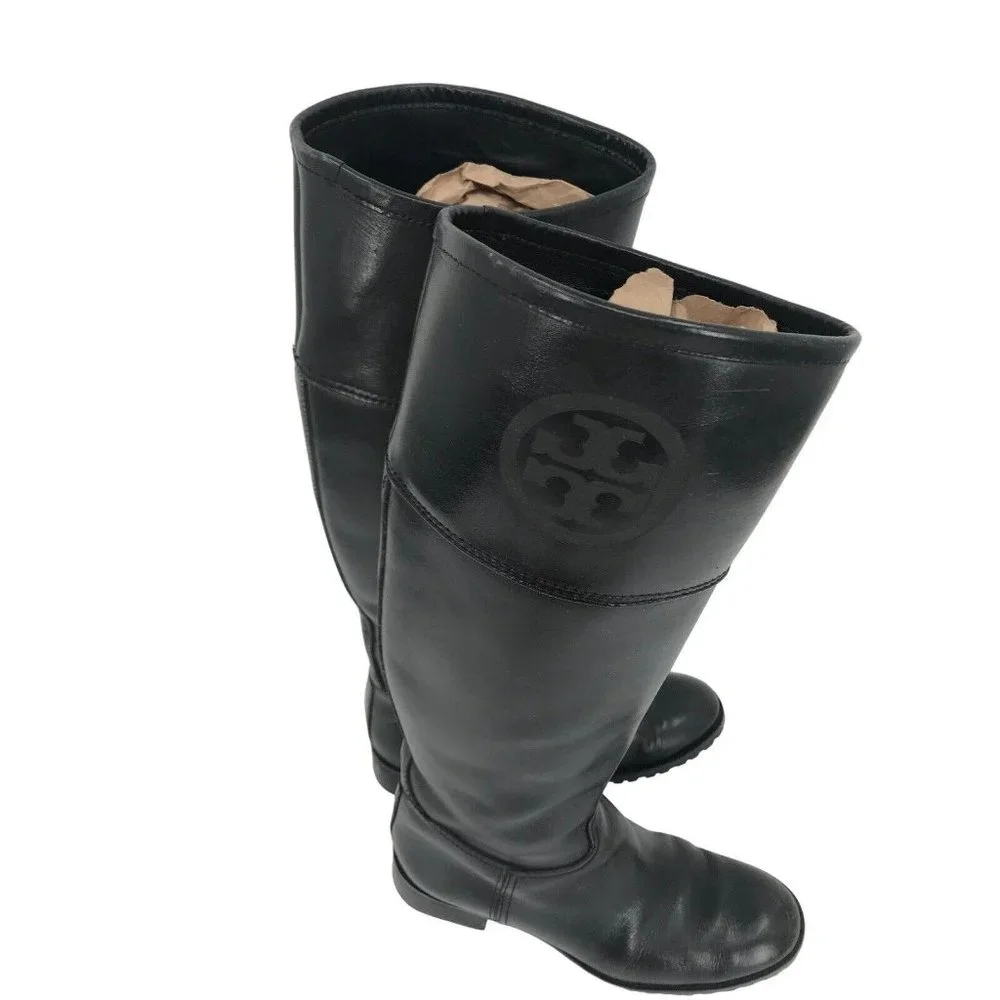 Tory Burch Boots Womens Size 6.5‎ Black Riding Equestrian Tall
